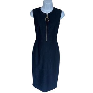Calvin Klein Women's Size 8 Blue Sleeveless Sheath Dress Knee Length